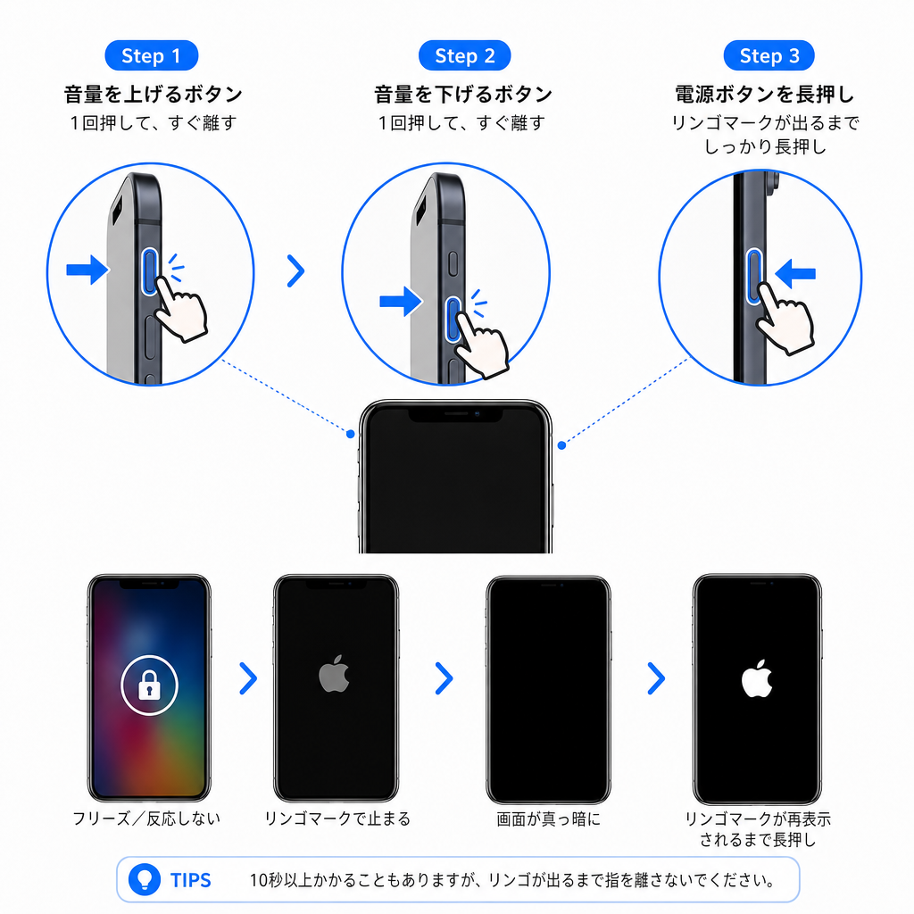 iPhoneに強制再起動する