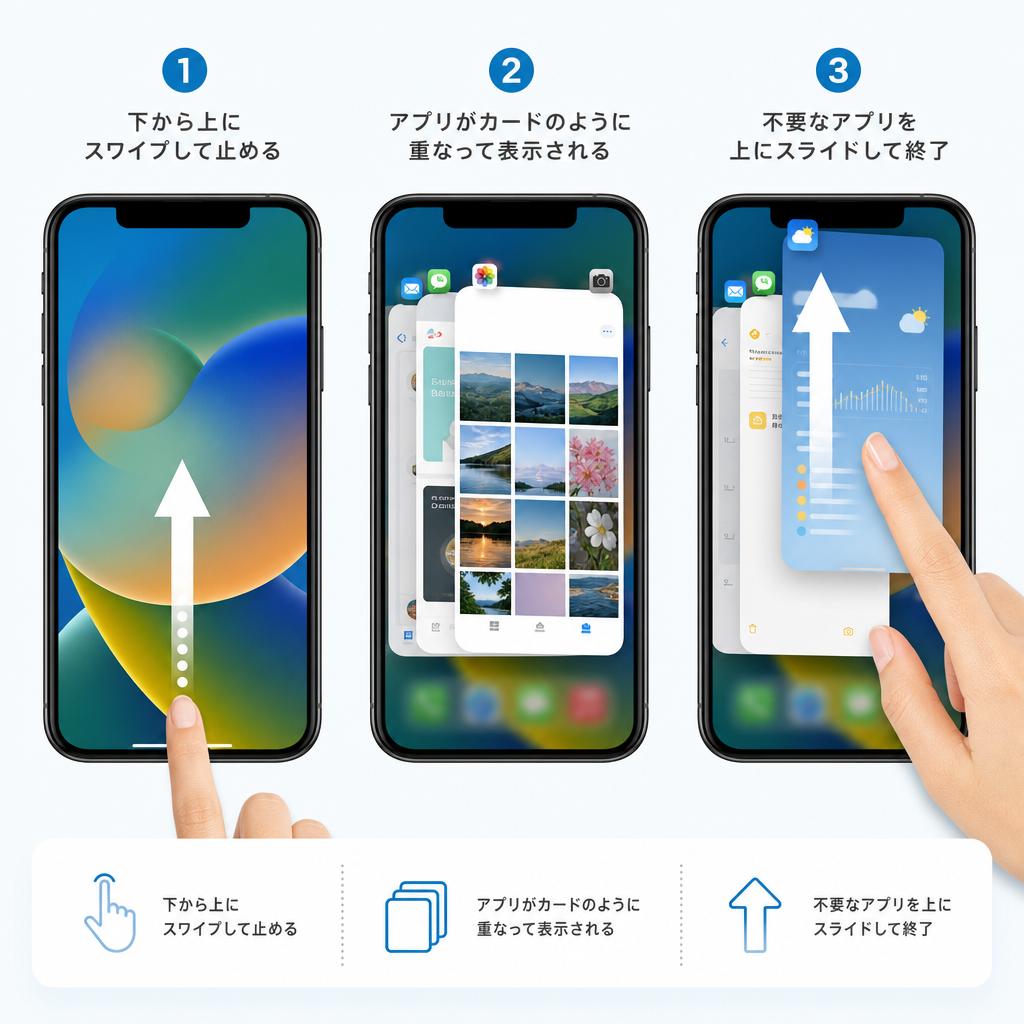 不要なアプリを終了する