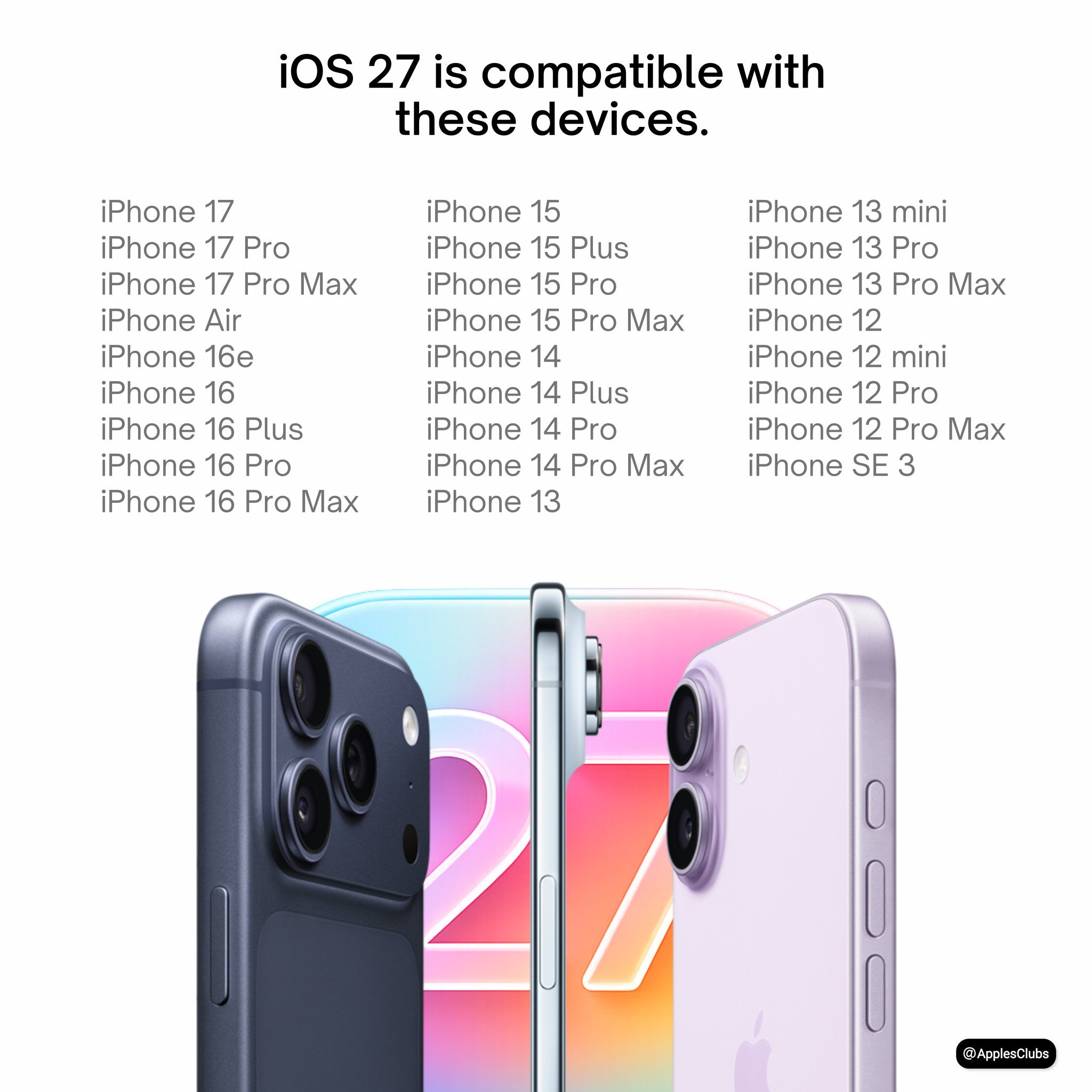 iOS 27 kompatible iPhones
