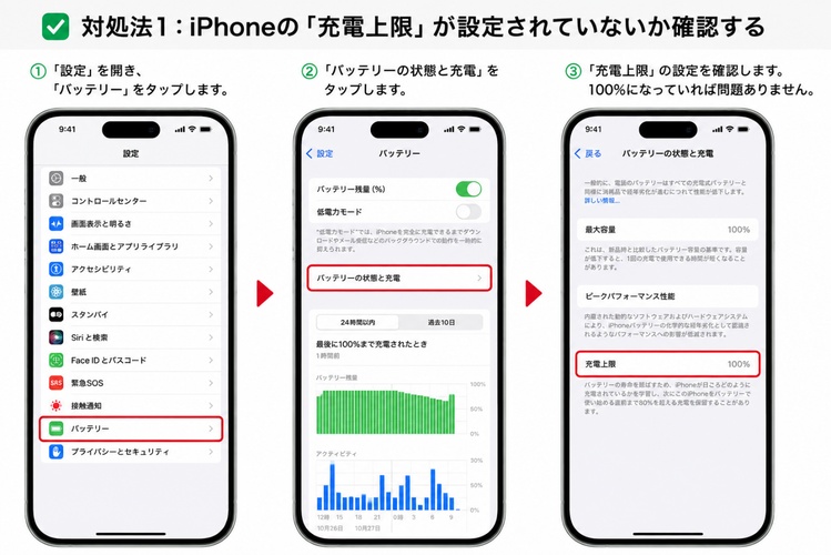 充電上限設定を確認