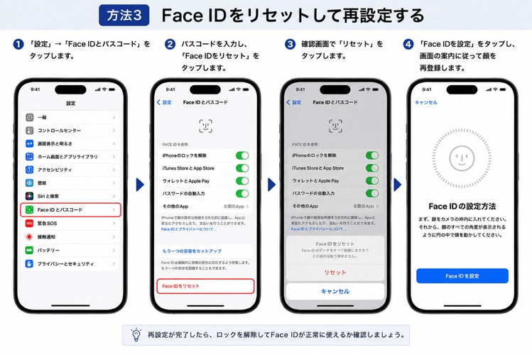 Face IDをリセット