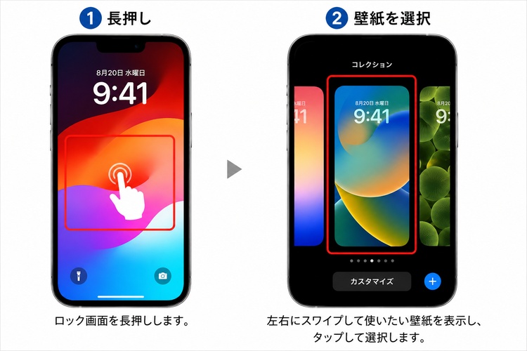 複数の壁紙を登録して簡単に切り替え